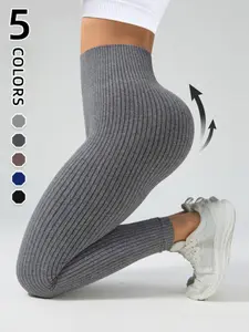 Women's High Waist Sporty High Stretch Leggings, Casual Comfortable Breathable Tight Fit Pants, Ideal for Yoga Gym Running, All-Season Women's Sports Wear