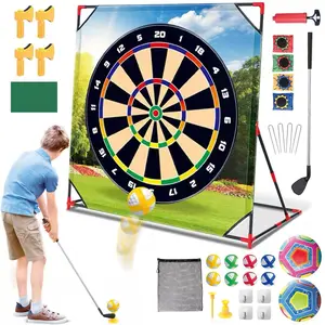2-in-1 Golf Dartboard Game for Kids 5-12, Indoor & Outdoor Target Toss Game Set with Balls & Accessories, Fun Family Party Gift