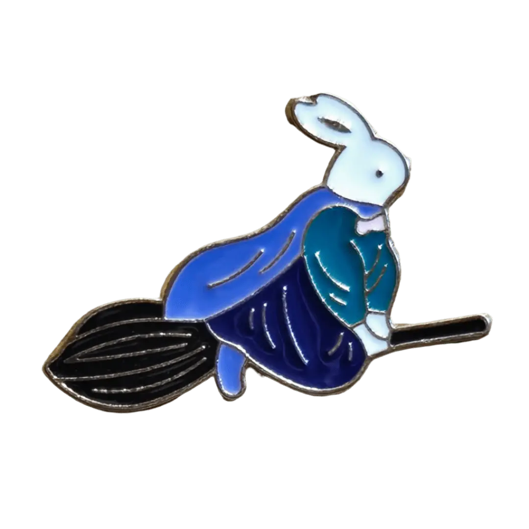 Flying Witchy Bunny Pin