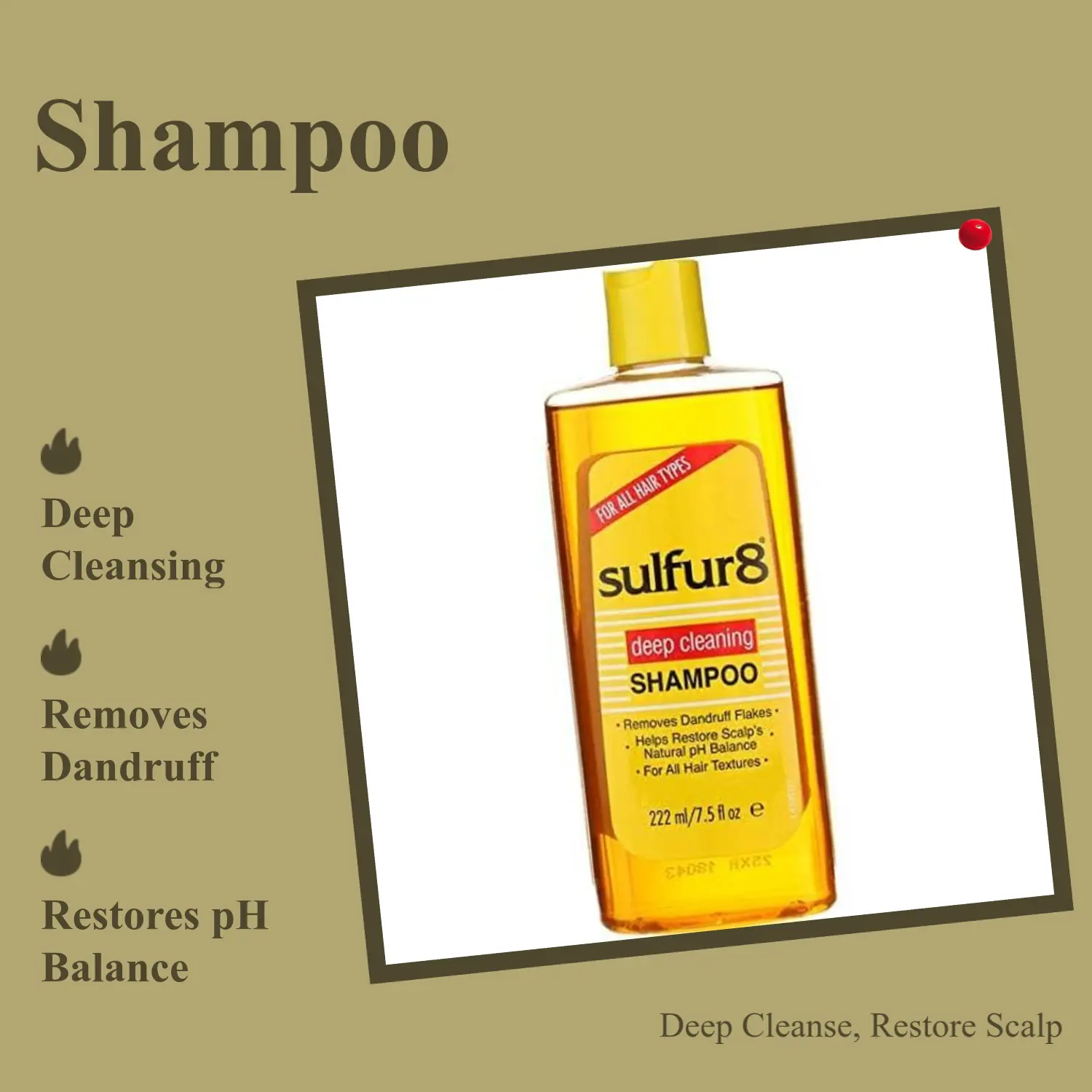 Swisa Beauty Sulfur8 Clarifying Shampoo for Dandruff Control, Deep Cleanse & Restore Scalp Care Treatment, Sulfate-Free Hair Care Products for All Hair Types, Single, Adults
