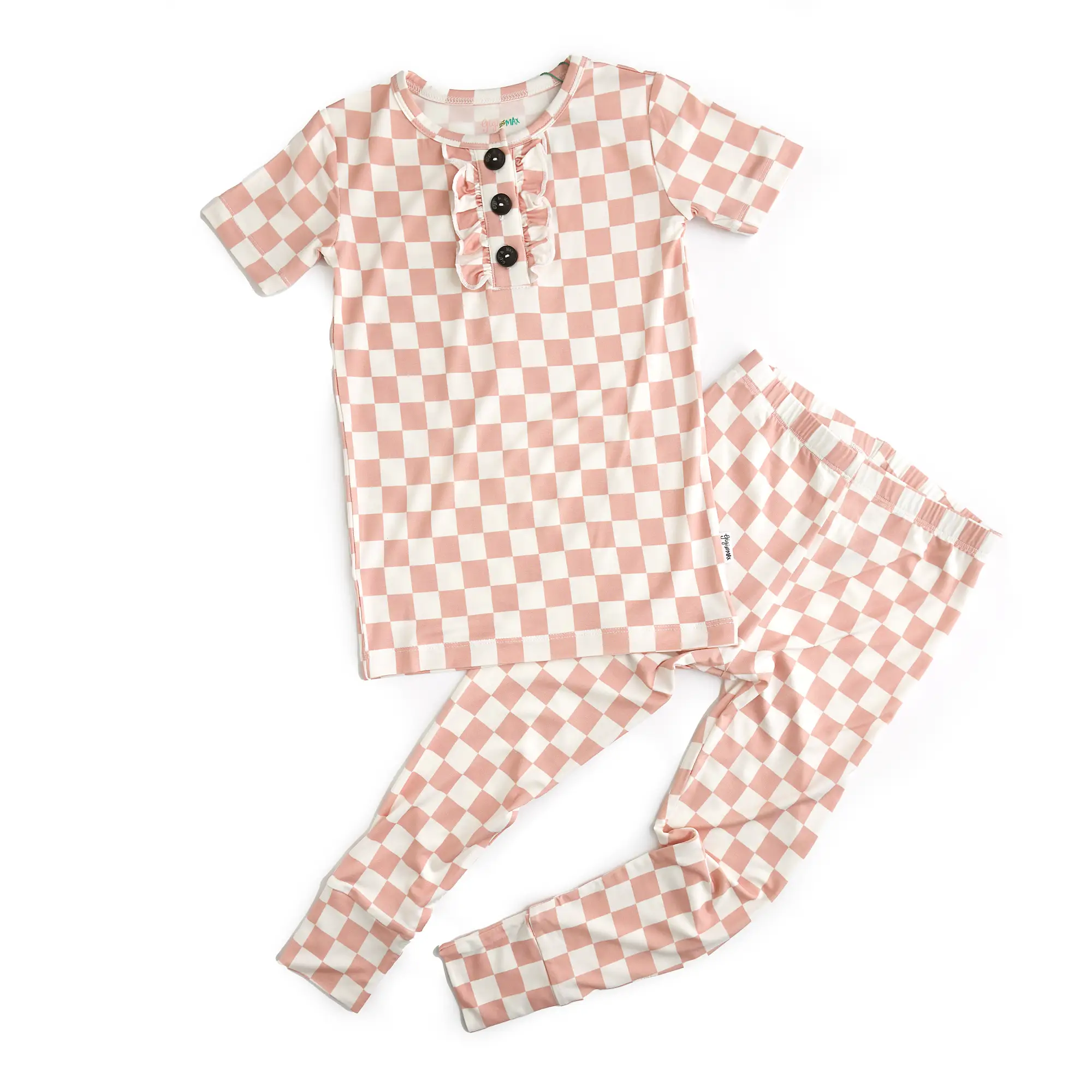 Saylor Pink RUFFLE TWO PIECE bamboo adorable outfit for toddlers soft and stretchy comfortable