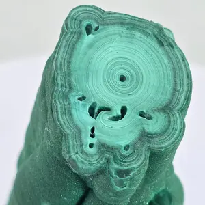 Malachite with Interesting Growth Rings and Dark Green Color and Sparkly