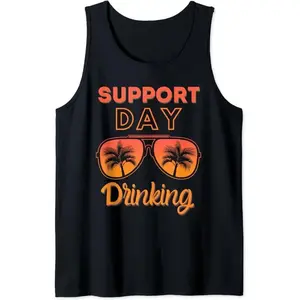 Support Day Drinking Funny Summer Beach Vacation Tank Top