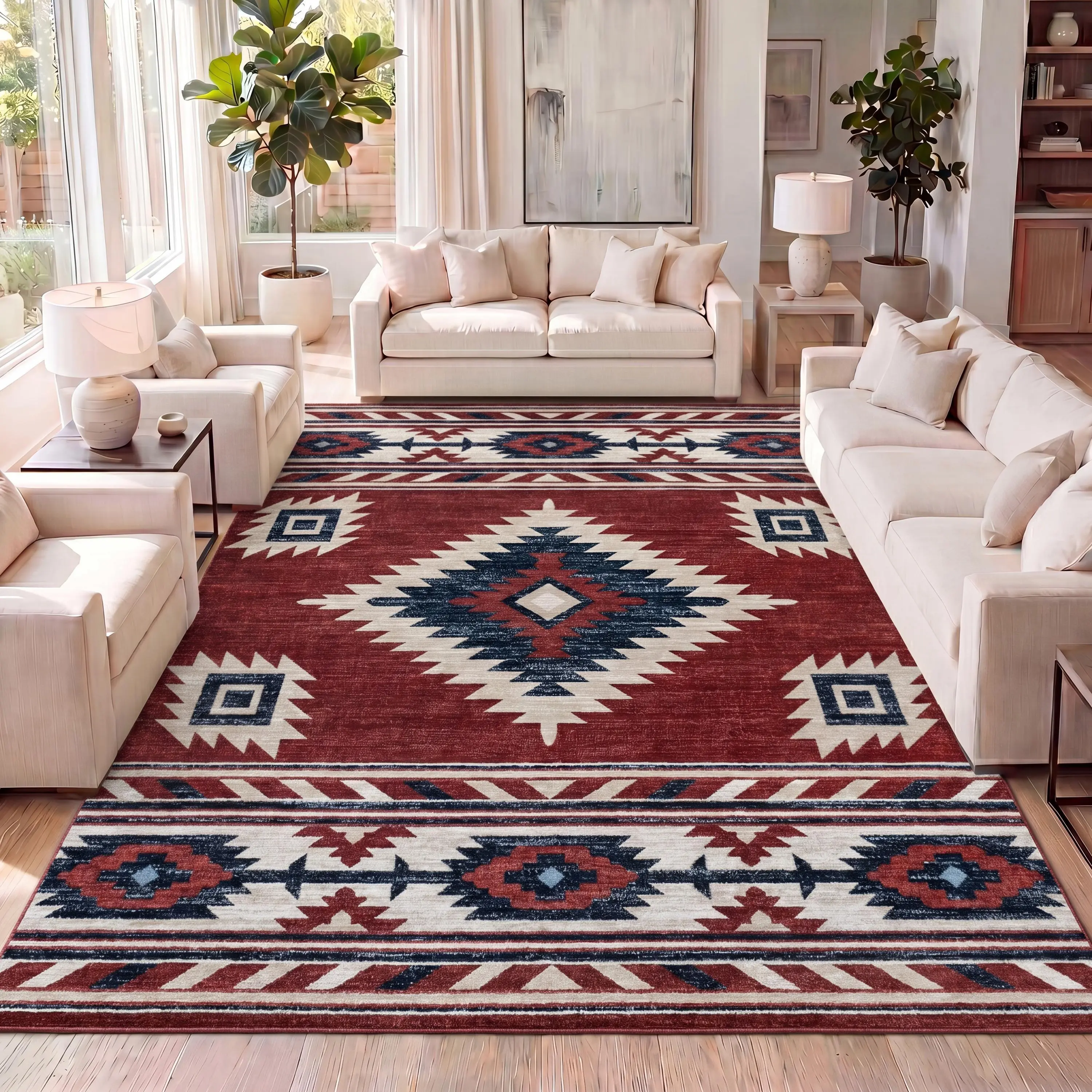 JONATHAN Y Serape Medallion Southwestern Home Decor Rectangle Rug - Polypropylene, Bold Patterned, Durable Weave for Living Room, Rugs for Bedroom, Brushless Vac Ok, Stands Up to Busy Homes, Home Decor Rug, Decorative Area Rug