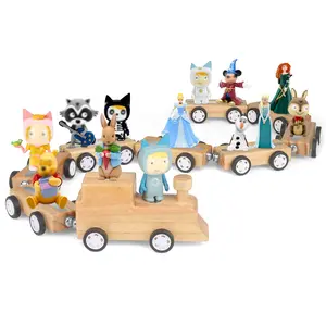 Shelf for Tonie Figures Characters Storage with 35Pcs Adhesive Metal Plate for Creative Tonie Box Magnetic for Wooden Shelf for Kids- Mini Train Organiser Racks