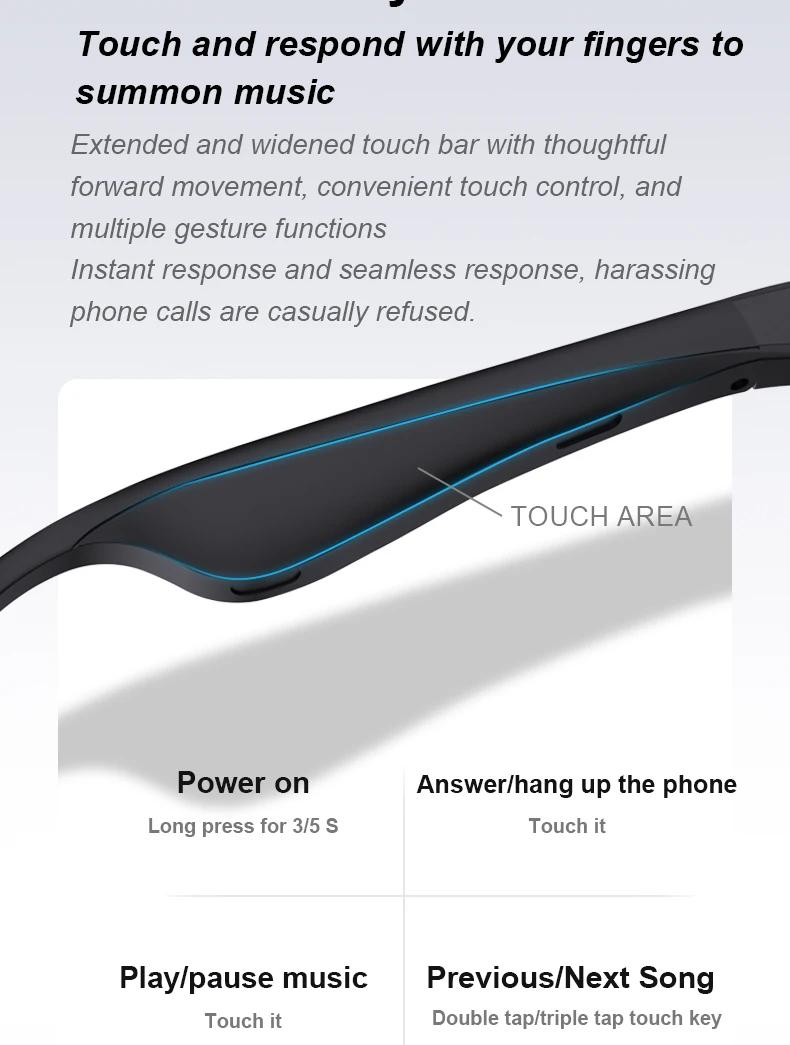 Smart Glasses AI Translation Bluetooth Sunglasses Hands-Free Music & Calls UV Protection Outdoor Sports Headphones for Men Women