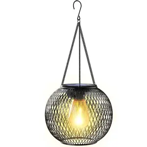 Solar Lantern Outdoor Upgraded IP65 Waterproof Hanging Lights for Garden Metal Lanterns Decorative Lighting Easy Installation Yard Patio Pathway Decoration