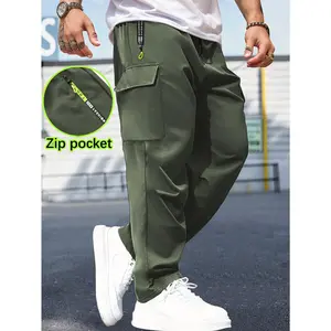 Men's All-Season Outdoor Work & Hiking Pants - Durable Quick-Dry Ripstop Fabric (Secure Zipper Pockets) | Adjustable Drawstring Waist & Belt Loops | Straight Leg Tactical Design, Camping, Jogging & Casual Wear | Water-Resistant & Breathable