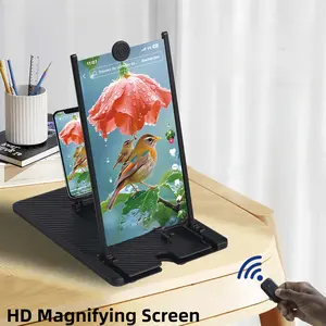 New 12"Bluetooth Mobile Phone Magnifier - Ultra-HD Screen Amplifier, Remote Control for Short Videos, Comfortable for TV & Movie Viewing, Vertical Screen Compatible with Landscape & Short Video Modes, Eye Protection, Full-Screen Phone Magnification-MM