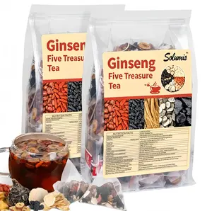 Certified Org. Traditional Ginseng Kidney Support Chinese Herbal Tea Beverage - Organic Detox Tea Bags for Men, 120-Bag Value Pack, 24-Month Shelf Life
