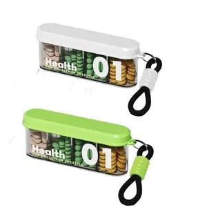 Buy One Get One FreeBPA-Free Travel Pill Dispenser – 4 Compartment Organizer with Wide Opening for Easy Access