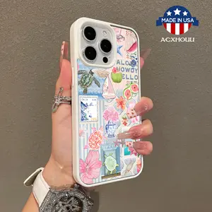 Adorable Magnetic Case for iPhone11/12/13/14/15/16/promax Summer Collage MagSafe Compatible, Lightweight, Anti-Fall | Girly & Chic Style