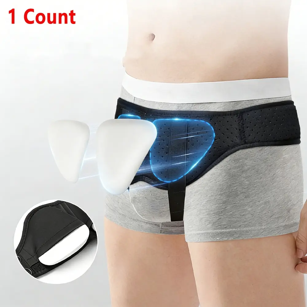 1Pc Left Right Side Hernia Belt Truss Adjustable Groin Support Brace with Removable Compression Pads for Men Women