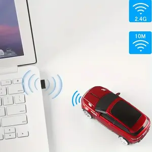 Ultra-Slim Wireless Car Mouse, 2.4GHz USB Receiver, Ergonomic 3-Button Design, Quiet Click, 6-Min Battery Life, Car Accessory