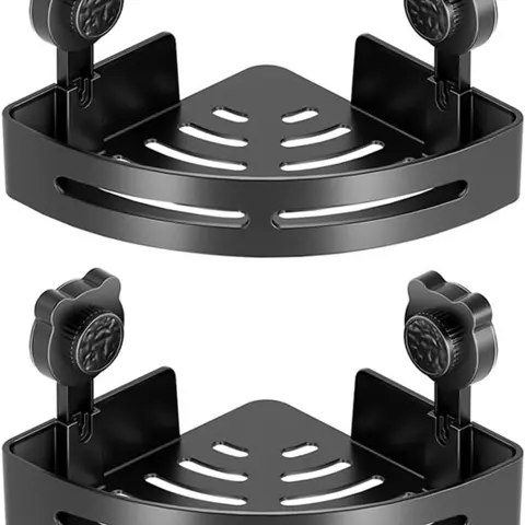 2 PCS Suction Cup Tripod Suction Wall Type Corner Shelf, Bathroom Toilet, Washstand, Non-Punch Storage Rack