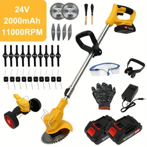24V Cordless Lightweight Weed Trimmer & Edger. Comes with 2 x 2. 0Ah Batteries and Charger. 3-in-1 Cordless Grass Trimmer, Edger, and Brush Cutter. Powerful and Long-Lasting. for Lawn, Yard, and Garden.