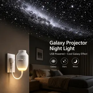 Starry Sky Projector Night Light – Galaxy & Moon LED Star Projector for Bedroom, Touch Control, USB Powered Ambient Lamp, 3 Projection Modes