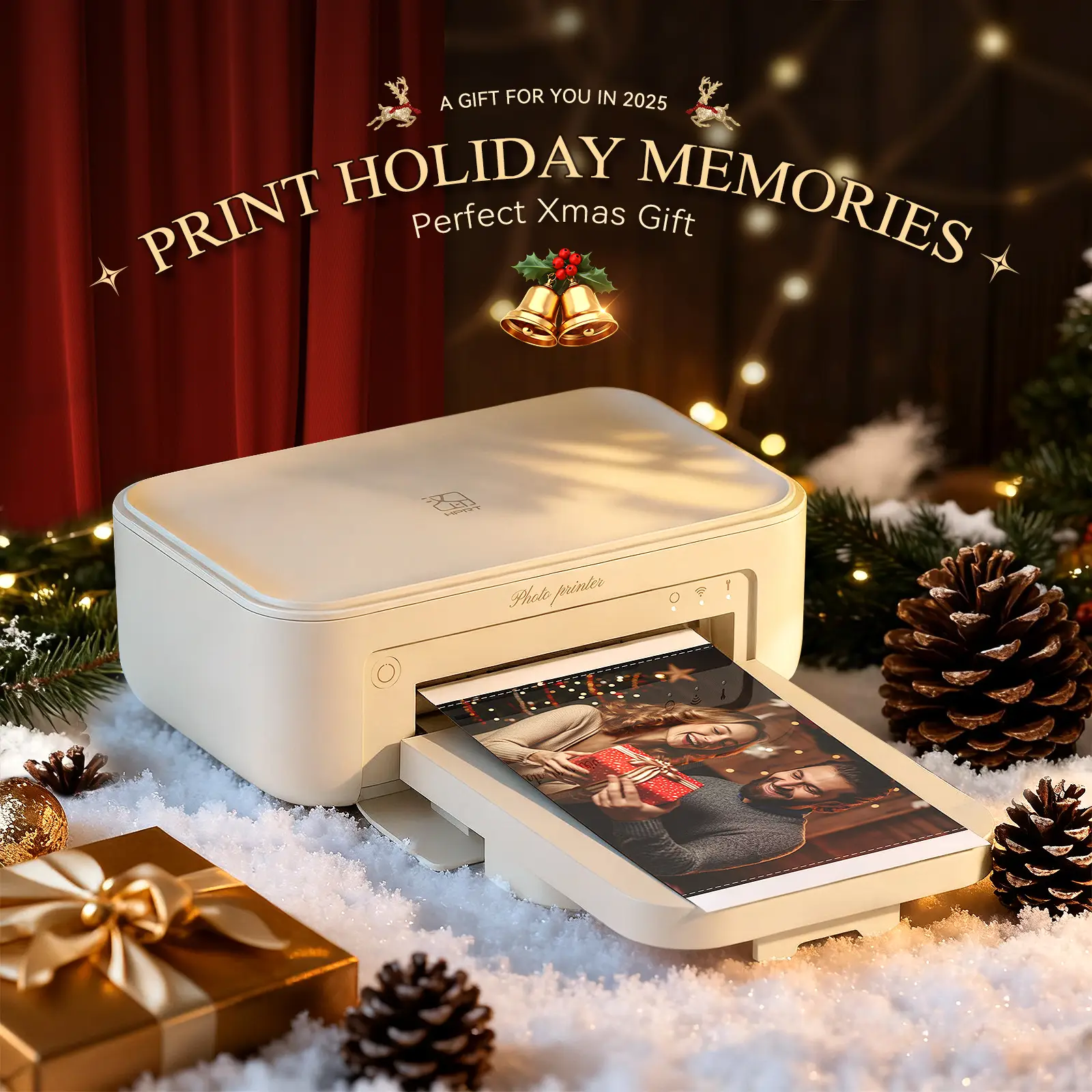 4x6 Photo Printer, Includes 20 Sheets & 1 Ribbon, Picture Printer for Smartphones, Portable Thermal Dye-Sublimation Printer with AR Video Printing