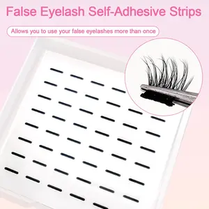 Self-Adhesive Eyelash Strips, Waterproof False Lashes Glue-Free, Reusable 6mm Long, 144 Pcs, No Glue Needed, Makeup, Reusable False Eyelashes