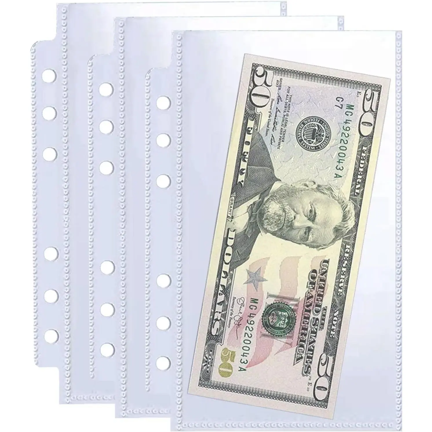 A6 Binder Sleeves (30-Pack, 60 Polypropylene Pockets) - Double-Sided, High Clarity, Top-Loading Sheet Protectors for Budget Papers, Currency Collection, 3.5x5 Photos