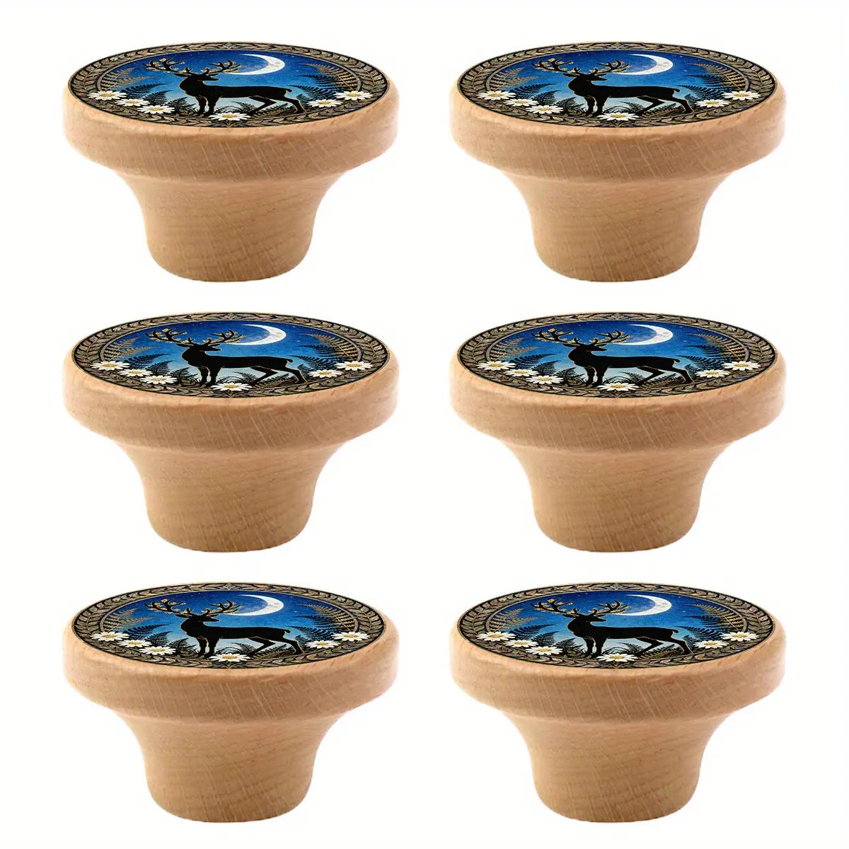 6PCS Round Nightstand Drawer Knobs, Furniture and Wardrobe Door Handles, Versatile Furniture Drawer Knobs, And Wooden Single Hole Drawer Knobs Are Also Available. Perfect Gift for Parents