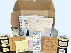 Christian Faith Care Box - Gentle Encouraging Devotional Mother's Day Gift Set for Women, with Bible Verse Stationery, Stickers, Journaling Aid, Emotional Support Self-Care Items, Mother's Day Gifts