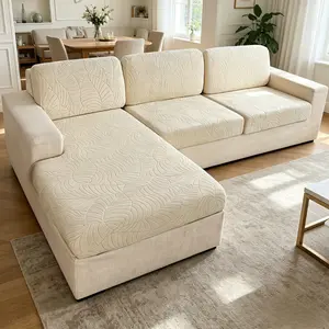 Waterproof Jacquard Sofa Seat Covers, Stretchable Sofa Covers for L-Shaped Sofas Pet-Friendly Furniture Protectors