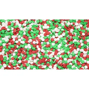 Confetti Christmas Sprinkles for Baking- Christmas Themed Holiday Sprinkle Mix - White, Green, and Red Quins