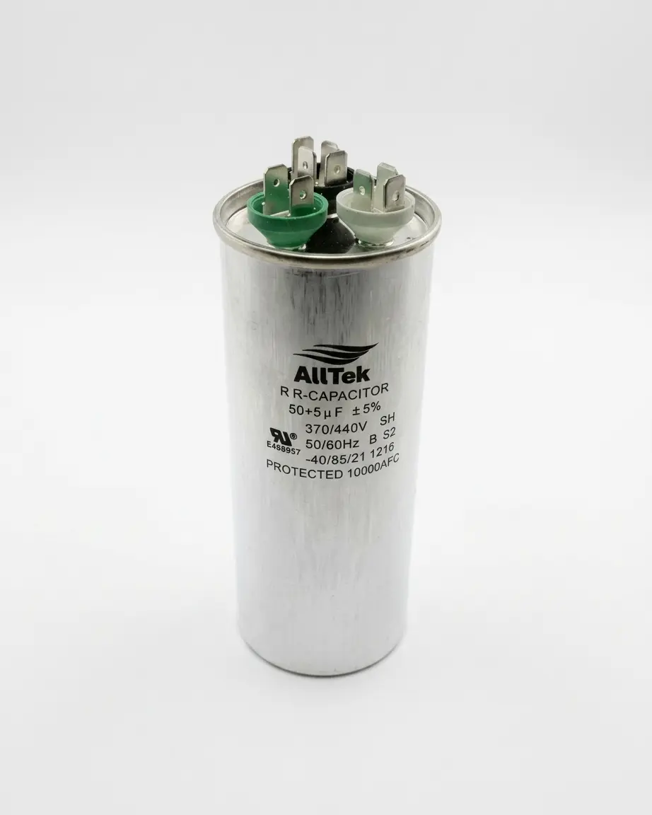 Alltek 50+5uf MFD 370-440V HVAC Dual Round Run Capacitor