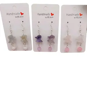 Handmade with Love Nightmare Before Christmas Zero Earrings - Handcrafted Star & Bead Design for Festive Wear