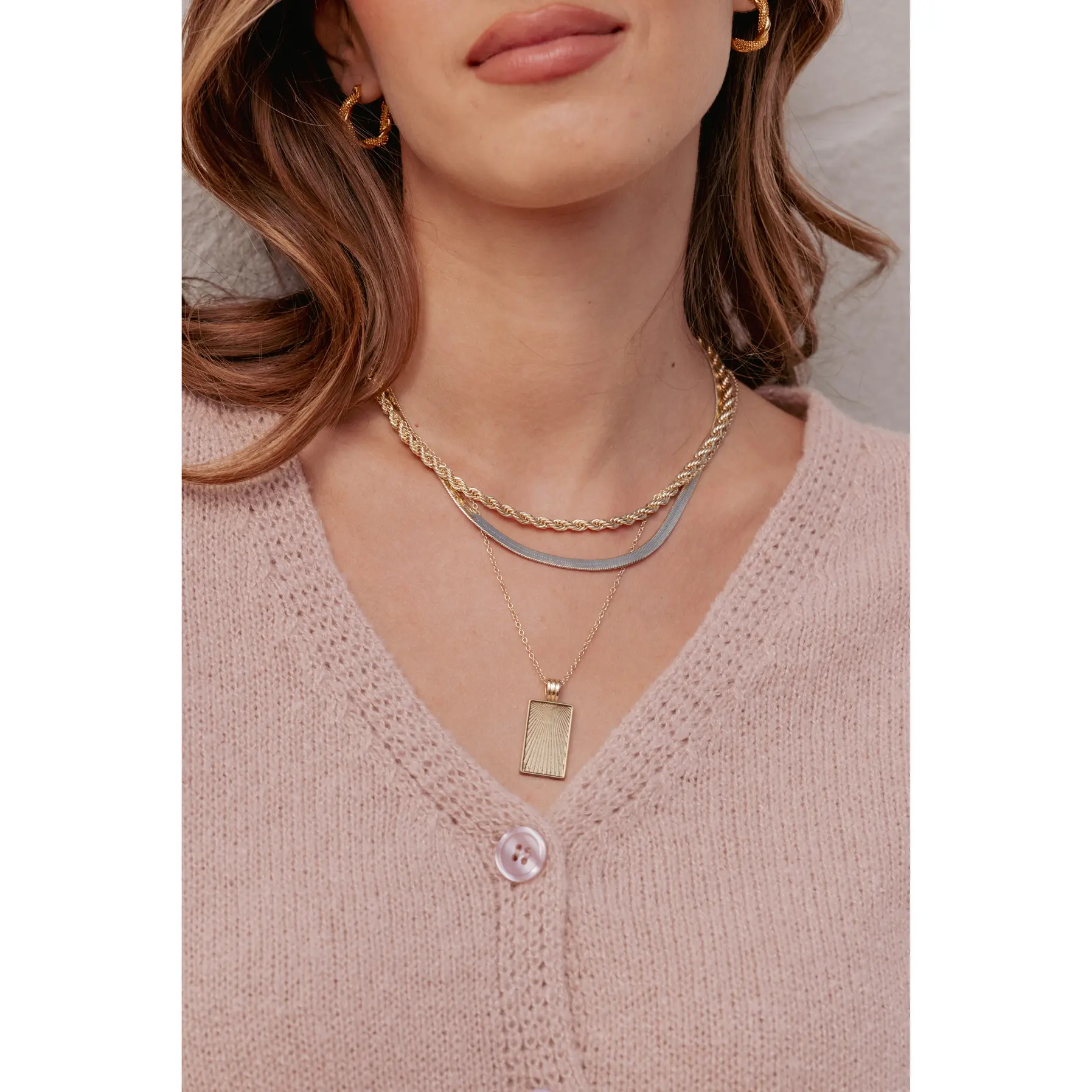 Amber Necklace - Gold