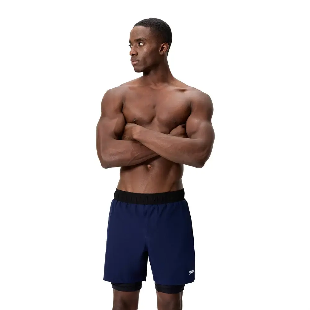 Speedo Men's 5.5" Performance Volley Compression Liner Swim Trunks, Volleyball Shorts, Pool/Beach