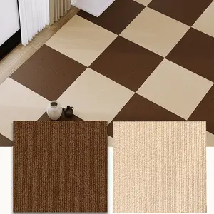 24pcs Peel and Stick Carpet Tiles, & Self-Adhesive 12x12 Inches, Easy Install Flooring for Kitchen, Living Room, Basement, Durable