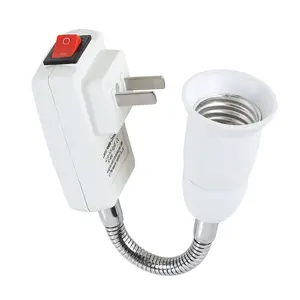 E27 Socket Adapter with On/Off  to  Plug,Flexible Extension Lamp Bulb Holder Converter