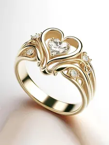 1 PC Elegant Cubic Zirconia Ring Solitaire Engagement Ring For Women For Wedding Engagement Anniversary Party Jewelry Valentine's Day Gift Artificial Zircon Rings