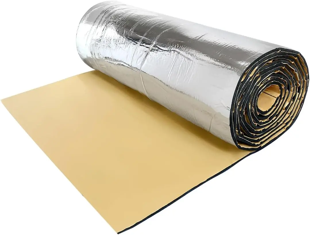 60cmx100cm 394mil/10mm 6.46sqft Car Heat Block Sound Deadener | Heat Sound Deadener Insulation Mat, 1 Pcs, Thermal Insulation, Noise Reduction, Glassfiber Foam, 40"x24"