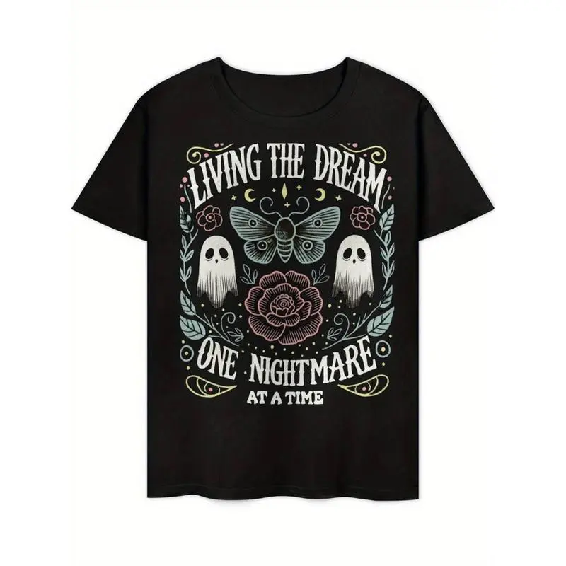 Graphic vintage tee Men's Vintage-Inspired "Living The Dream One Nightmare At A Time" Graphic T-Shirt