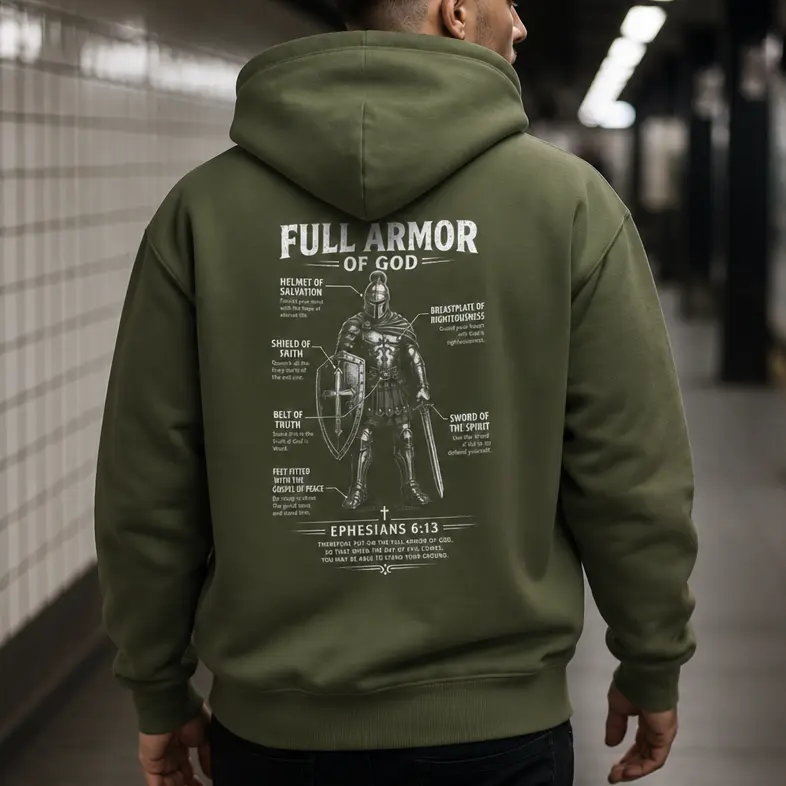 Armor of God Hoodie — Full Armor of God Ephesians 6:13 Christian Prayer Sweatshirt