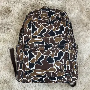 Camo print backpack kids back to school book bags
