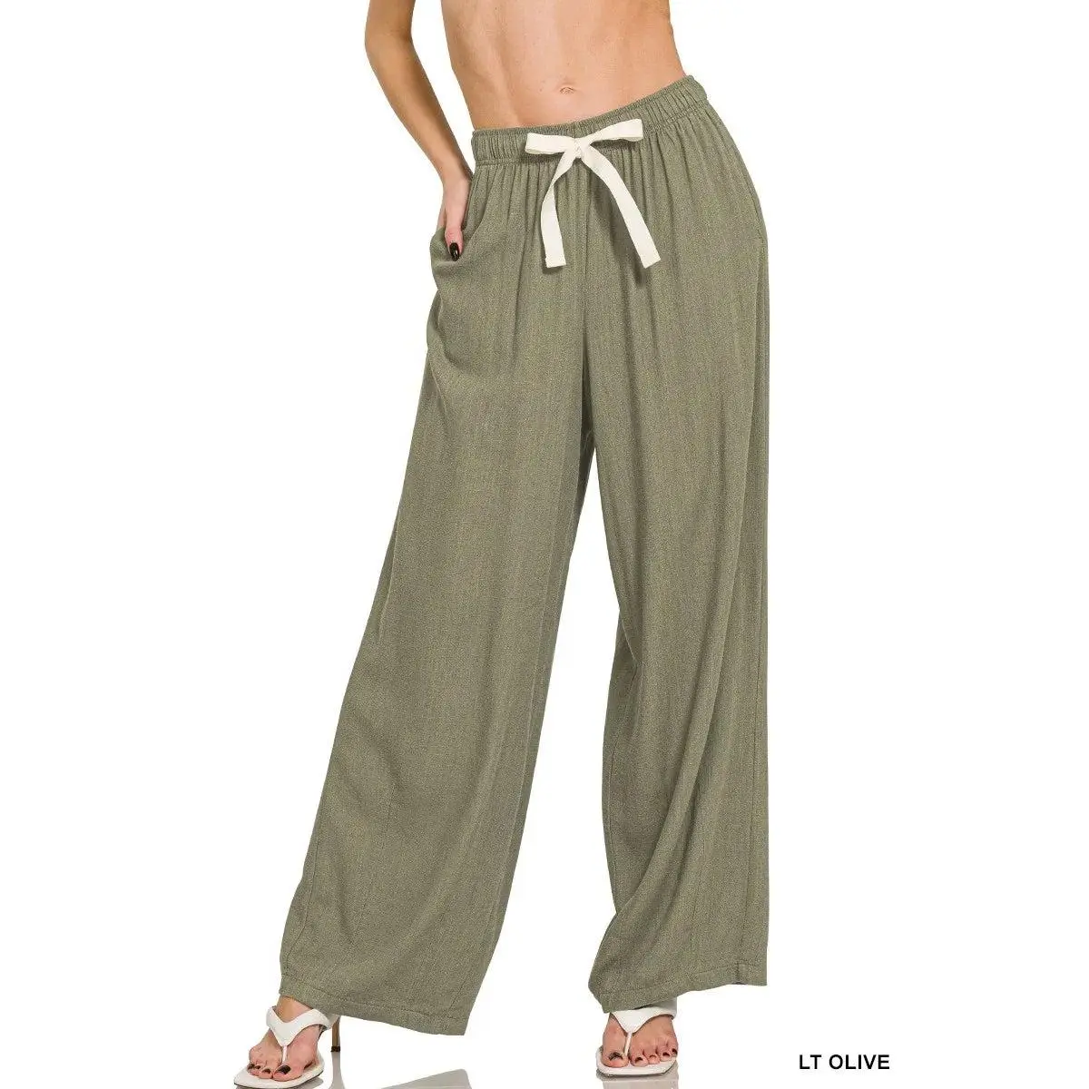 Zenana Linen Drawstring Pants
