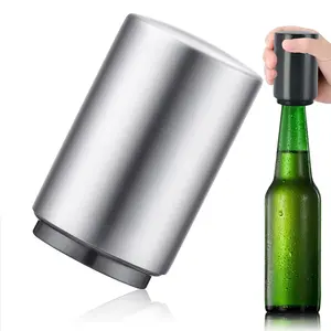 Stainless Steel Magnetic Automatic Pop-up Bottle Opener, Multi-function Push-down Bartending Tool, Durable and Easy To Clean, Rust-proof and Corrosion-resistant Metal Bottle Opener, Bottle Cap Opener