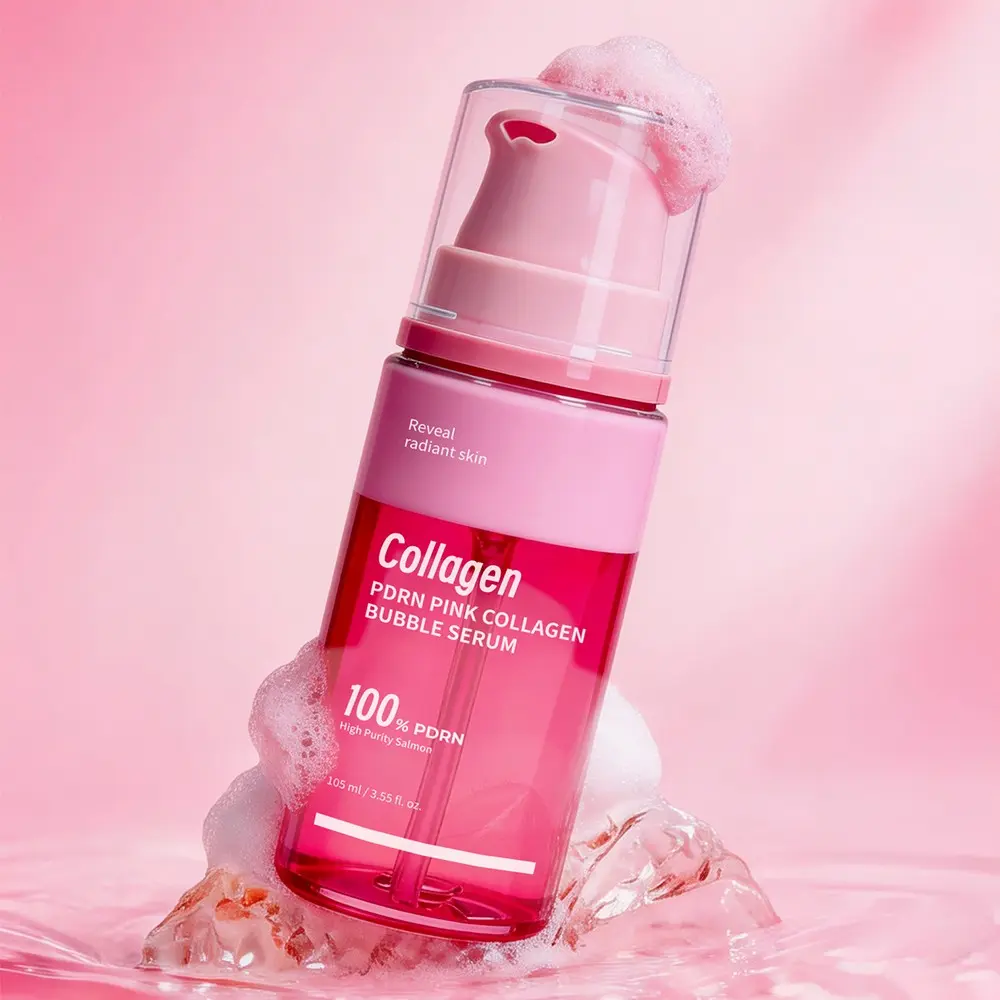 Hydrating Pdrn Collagen Bubble Essence, Moisturizing Anti-Wrinkle Firming, Fade Fine Lines, Brighten Skin Tone, Salmon Mousse Serum, Radiant Cosmetics Serum, Collagen Face Care, Facial Serum