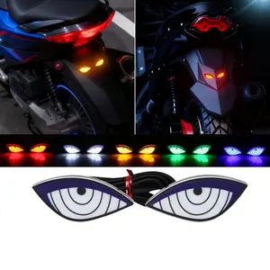 Motorcycle LED Devil's Eye Light Rear Tail Light Warning Flash Vortex Creative Anime Eye Eagle Eye Decorative Signal Light Motorcycle LED Lights