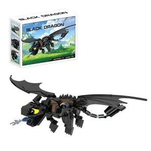 Black Dragon Building Blocks Set 251 Pcs Model Kit Night Dragon Toy for Kids Excellent Holiday Halloween Christmas Birthday Gift