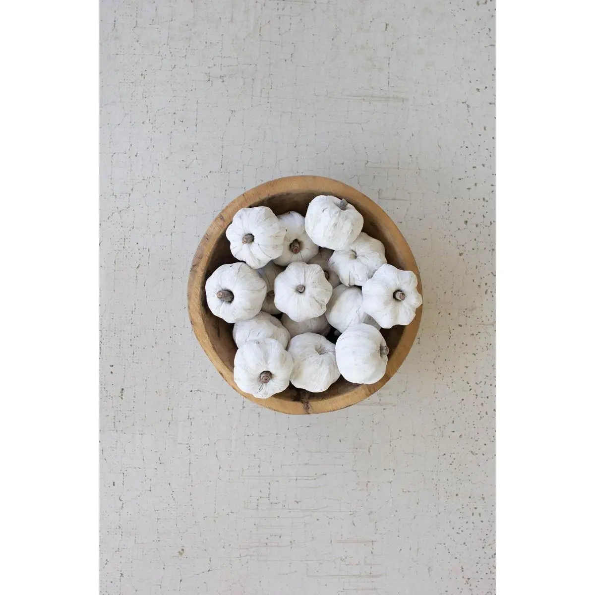 Bag Of Fifteen Dried Miniature Faux Pumpkins - White