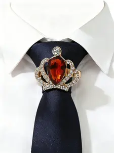 Men's Fashion Elegant Tie Clip, Crown DIY Tie Holder, Creative Cutout Design, Perfect for Stage Performances, Weddings, Parties, Birthdays, Jewellery