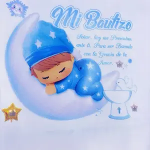 Baptism  12pcs Napkins - 10x10” Baptism Favor, 100% Polyester,  Servilletas de tela