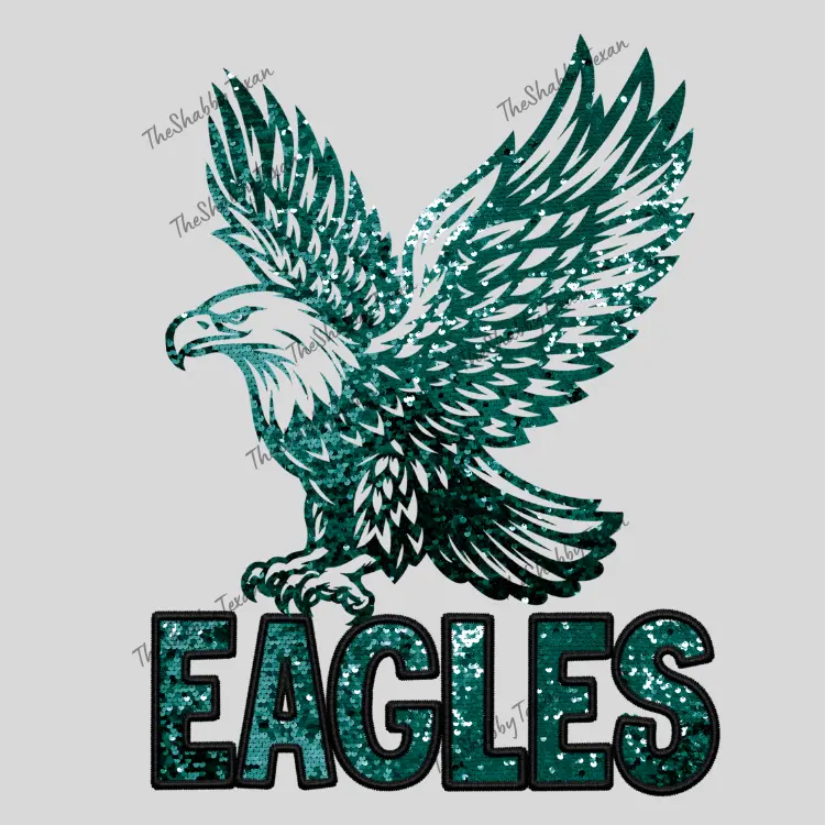 Faux Glitter Eagles DTF Transfers