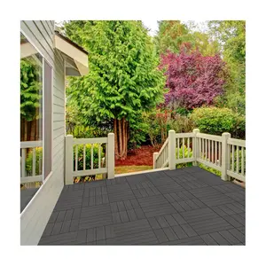 Pure Garden Set of 6 Wood/Plastic Composite Interlocking Tiles