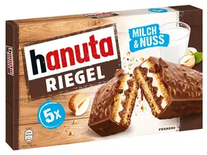 Ferrero Hanuta Riegel Bars 5 pieces 173g Crunchy Candy Wafers